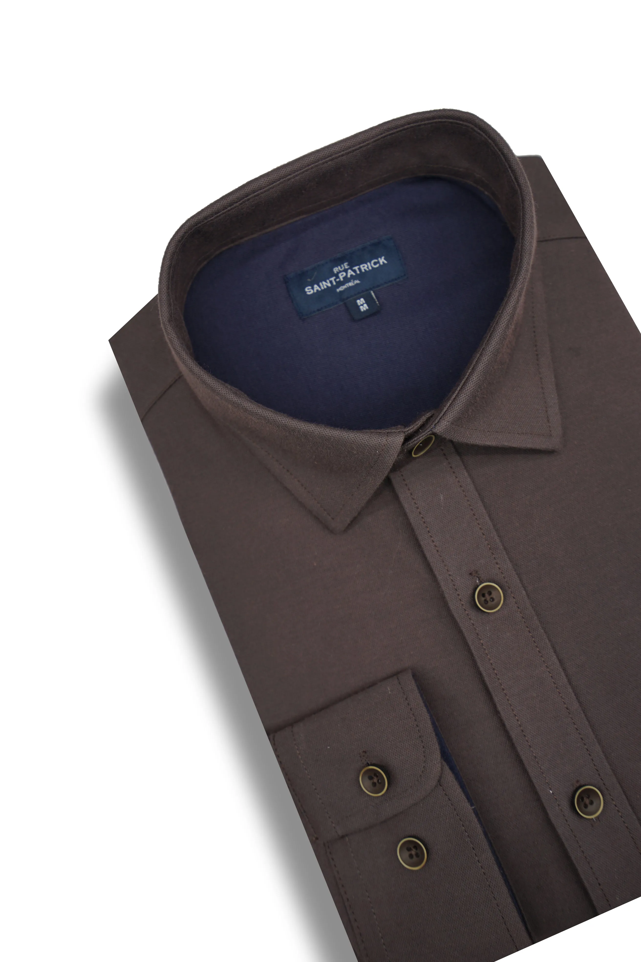 Rowland Knitted Pique Shirt in Umber