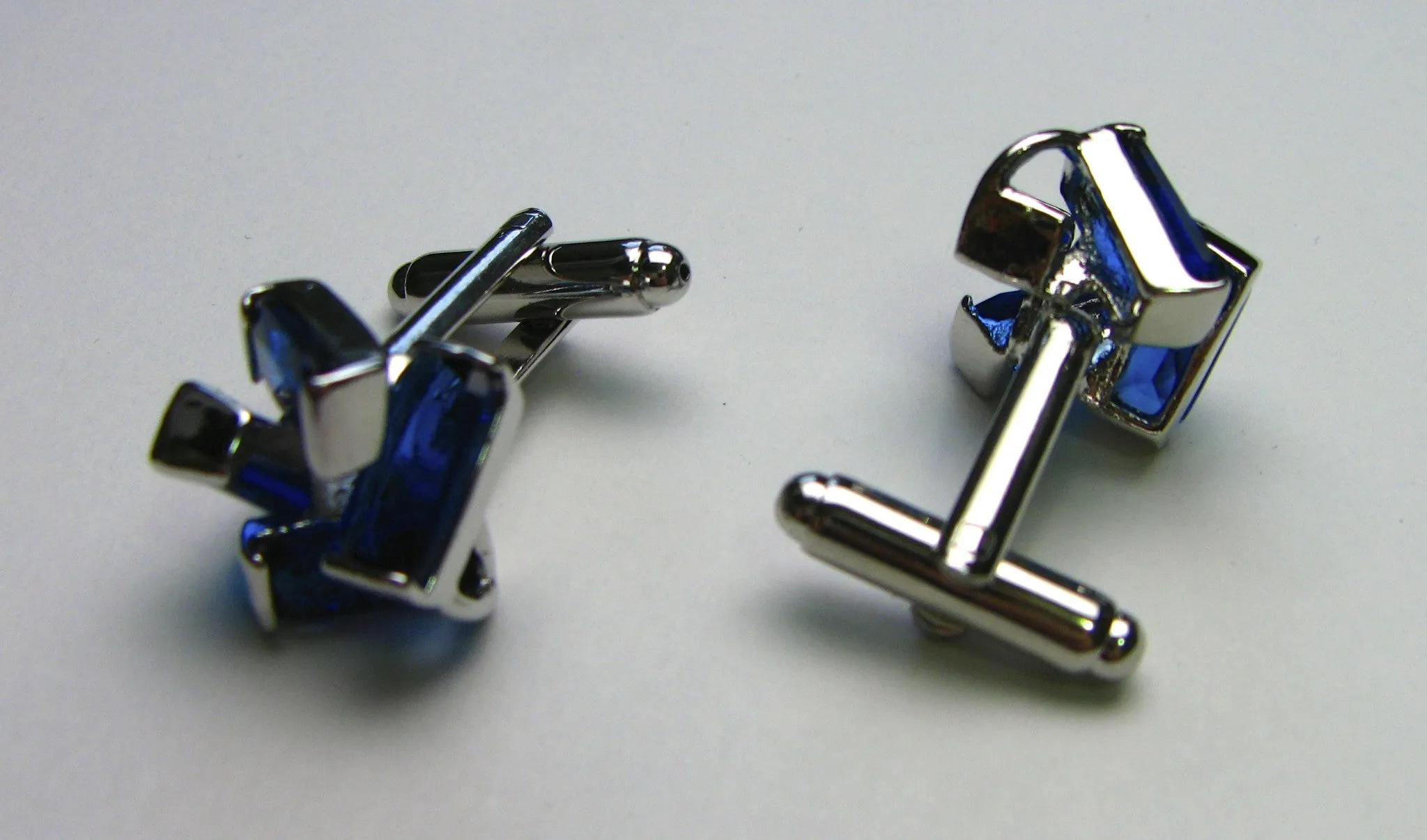Royal Blue Crystal Cuff Links