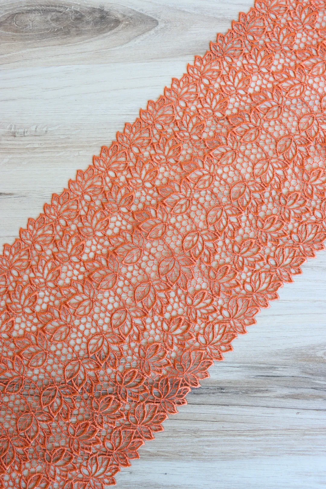 Rust Orange 7.5" Wide Venice Lace