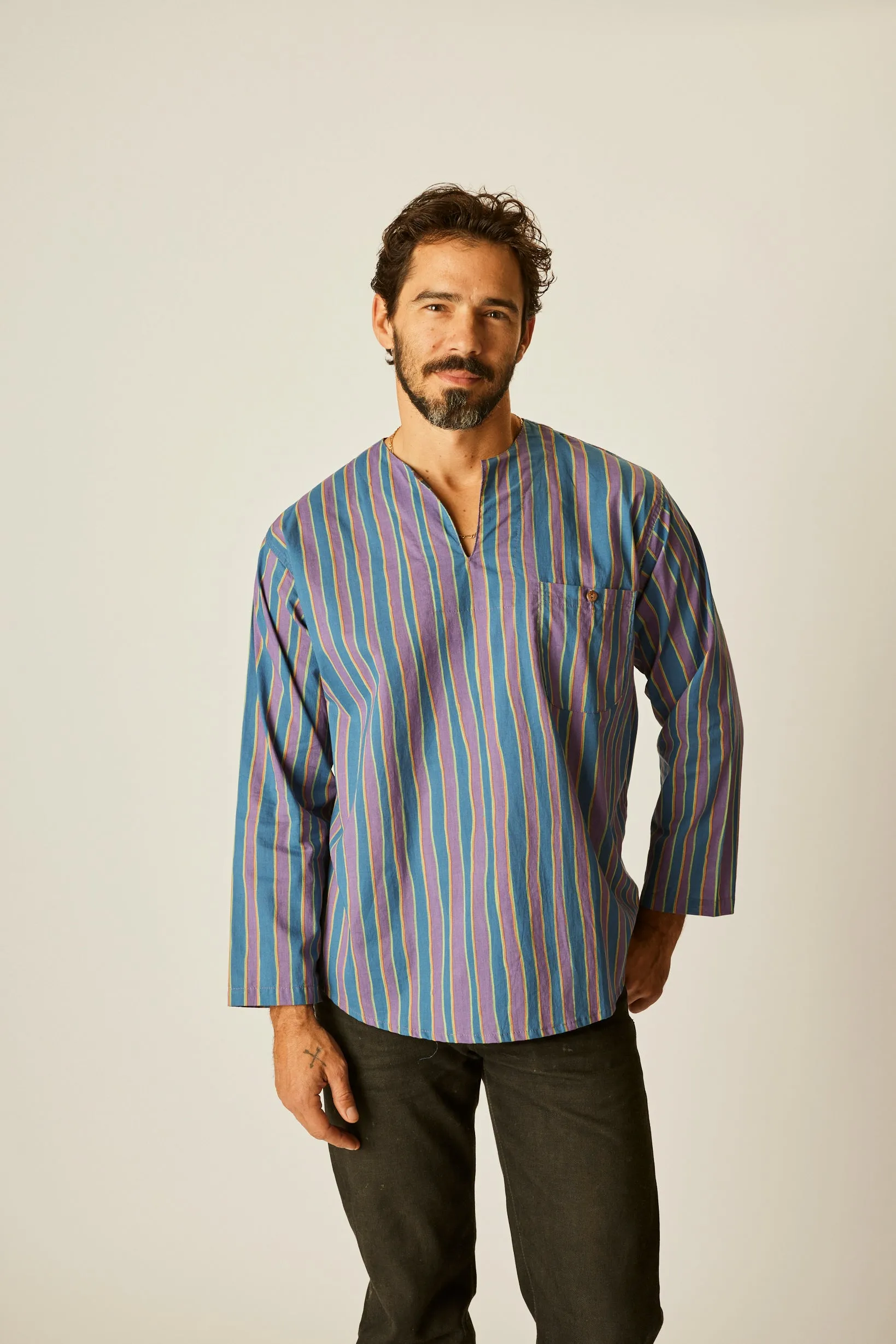 RYAN SHIRT Stain Resistant Treatment Layered Panel Design