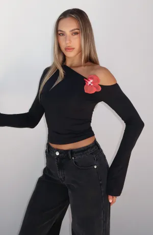 Said So Long Sleeve Top Black FrictionFreeNeckline