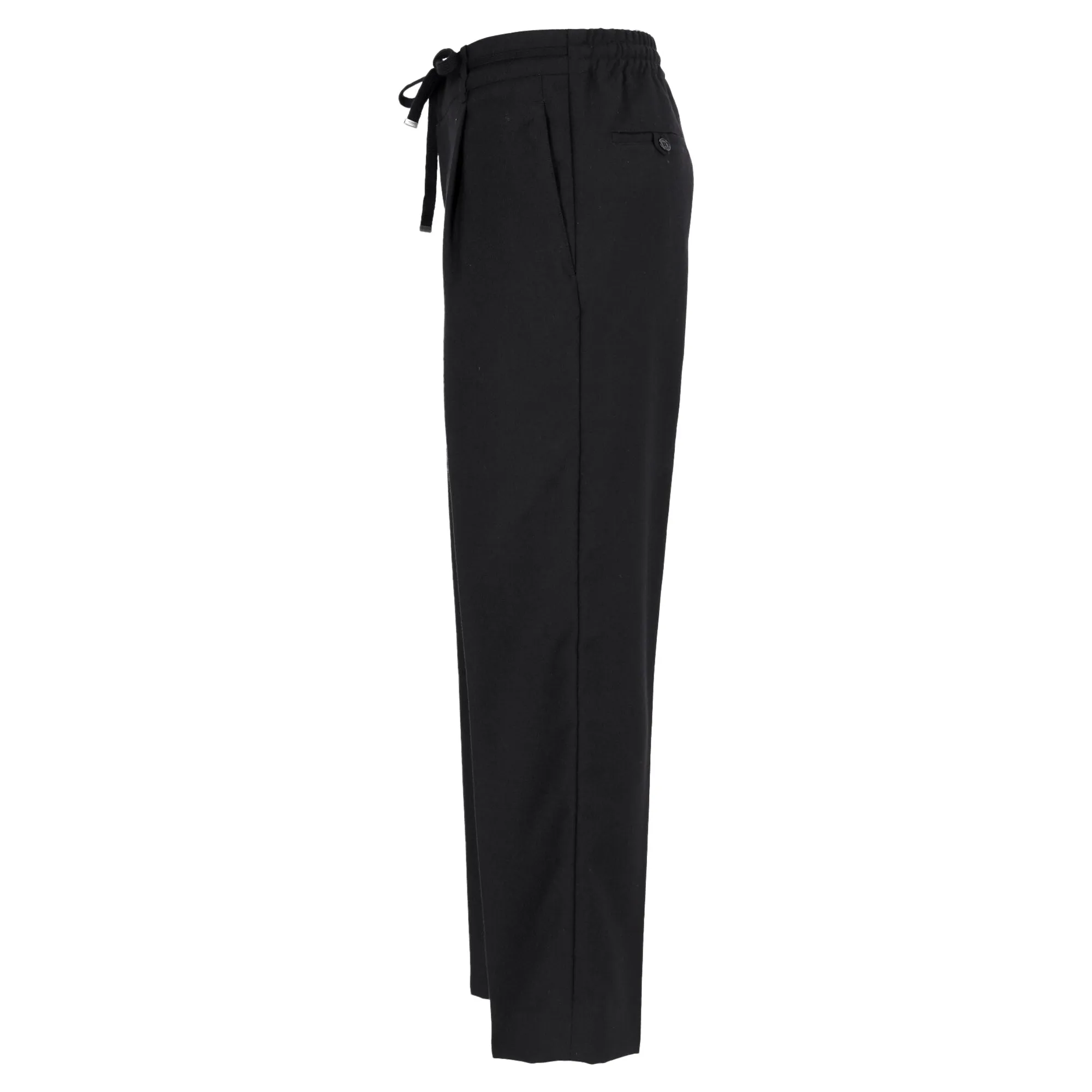 Saint Laurent Tapered Drawstring Jogger Trousers in Black Wool