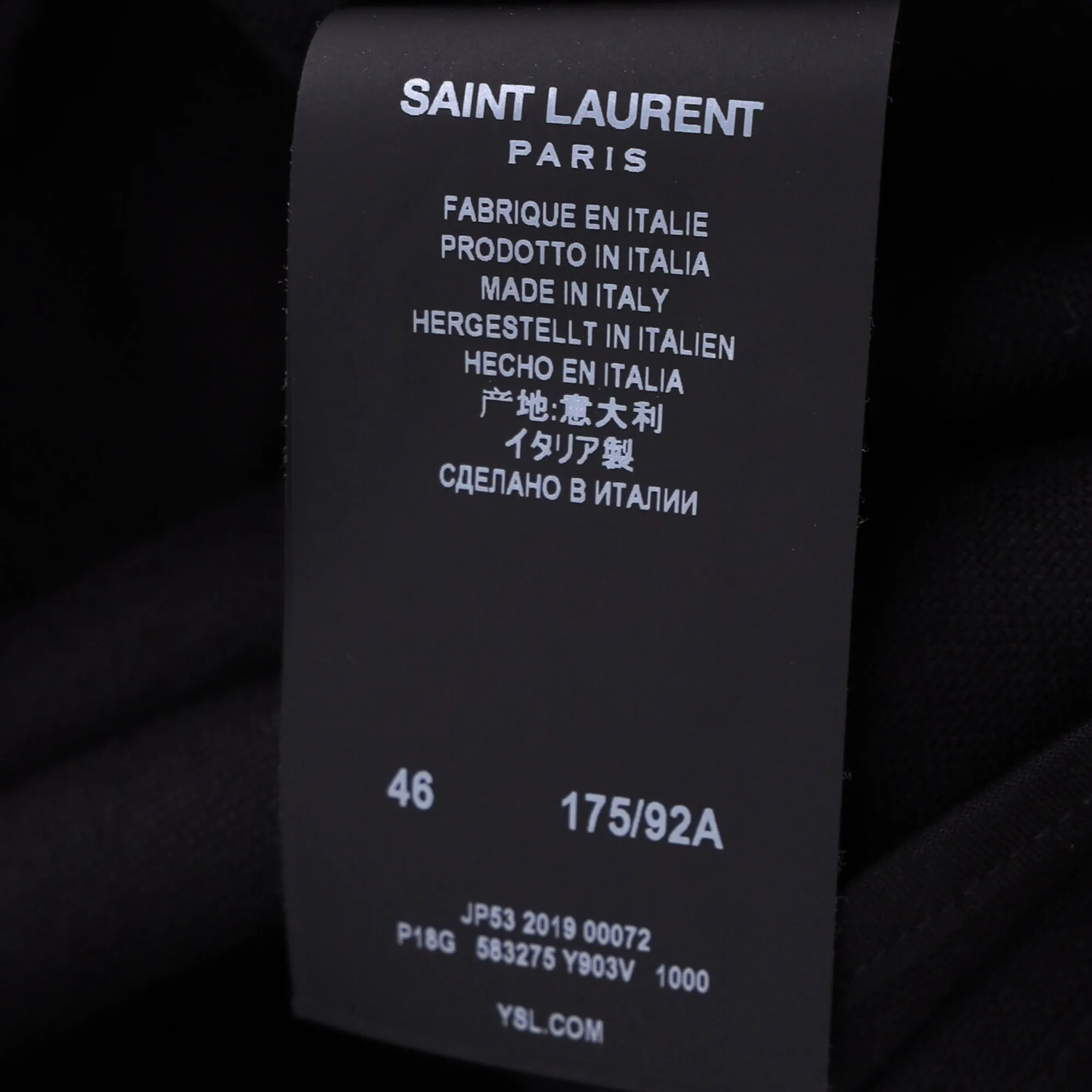 Saint Laurent Tapered Drawstring Jogger Trousers in Black Wool