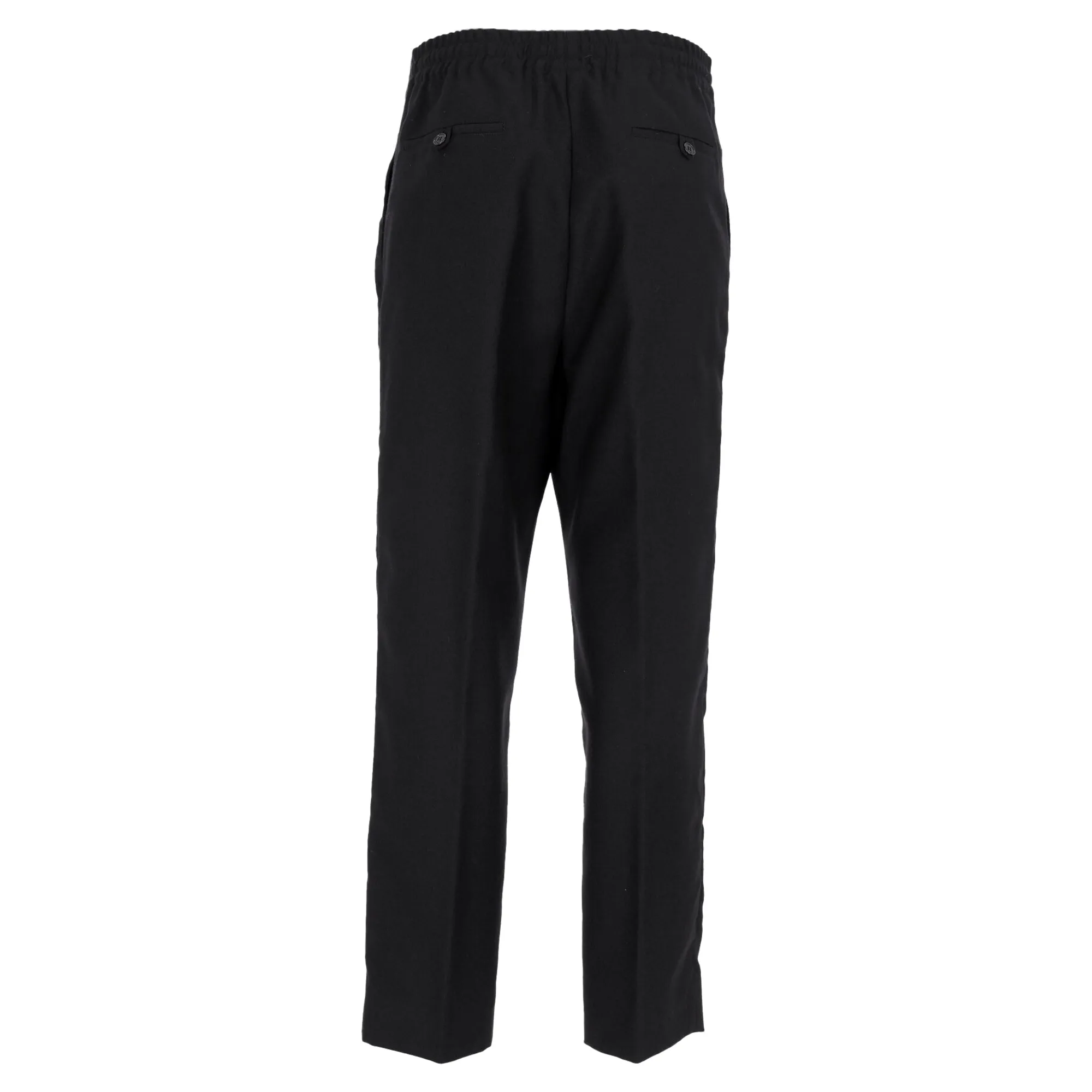 Saint Laurent Tapered Drawstring Jogger Trousers in Black Wool