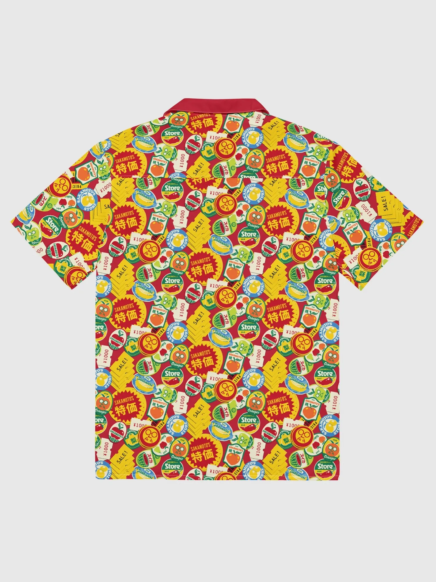 Sakamoto Days Stickers Button Up Shirt