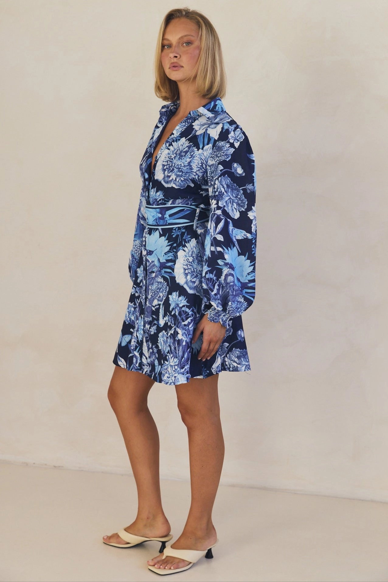 Relaxed Layer Azure Mini Dress (Navy)