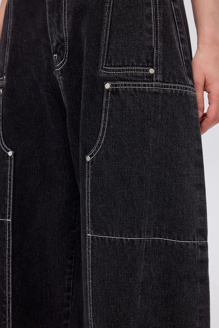 Sam Wide Barrel Leg Jeans in Cotton Denim
