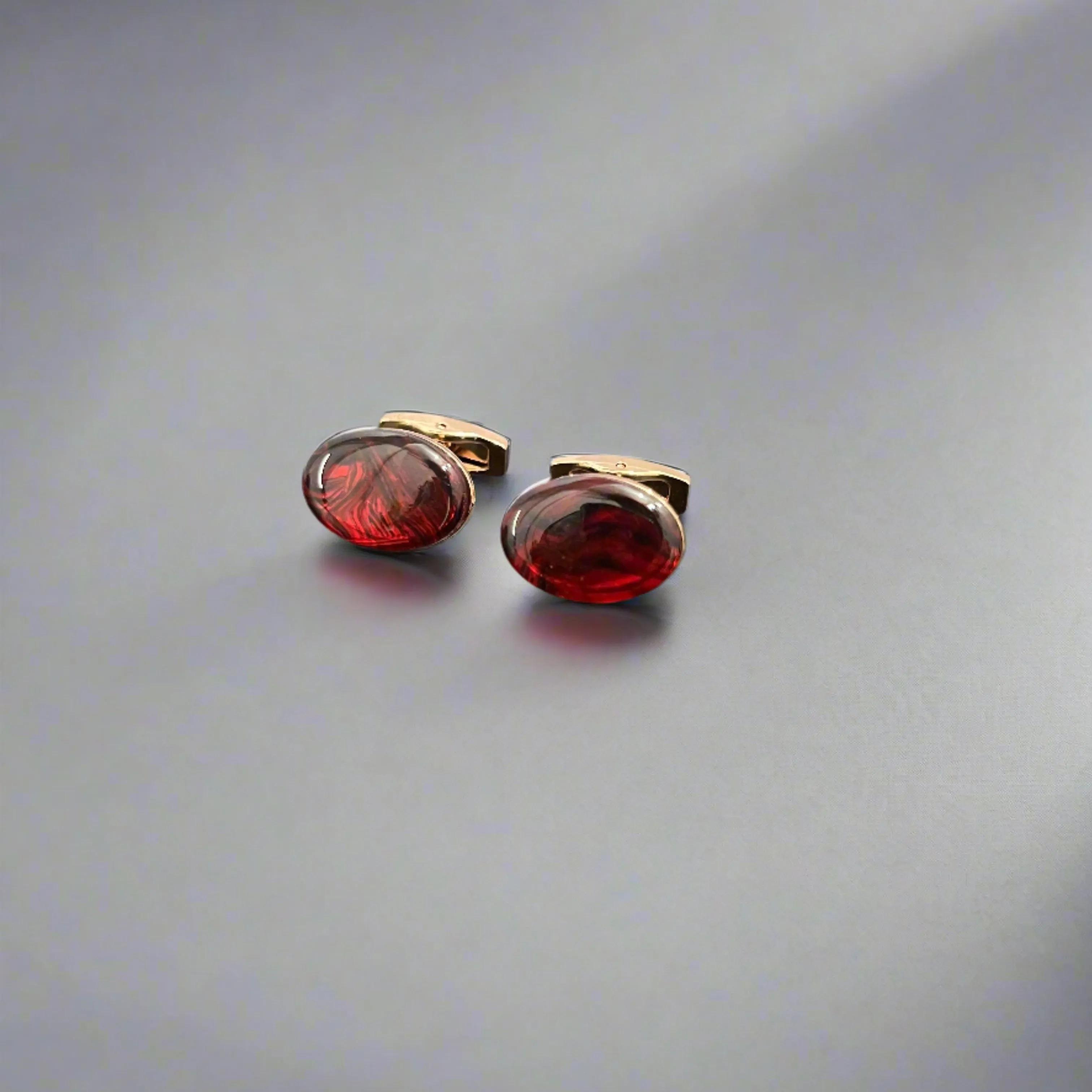 Sapphire Red Oval Cufflinks