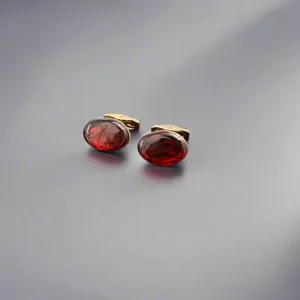 Sapphire Red Oval Cufflinks