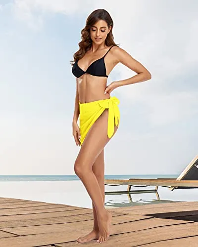 Sarong Cover Up Wrap Skirt Bathing Suit Sheer Swimsuit Sarong for Beach