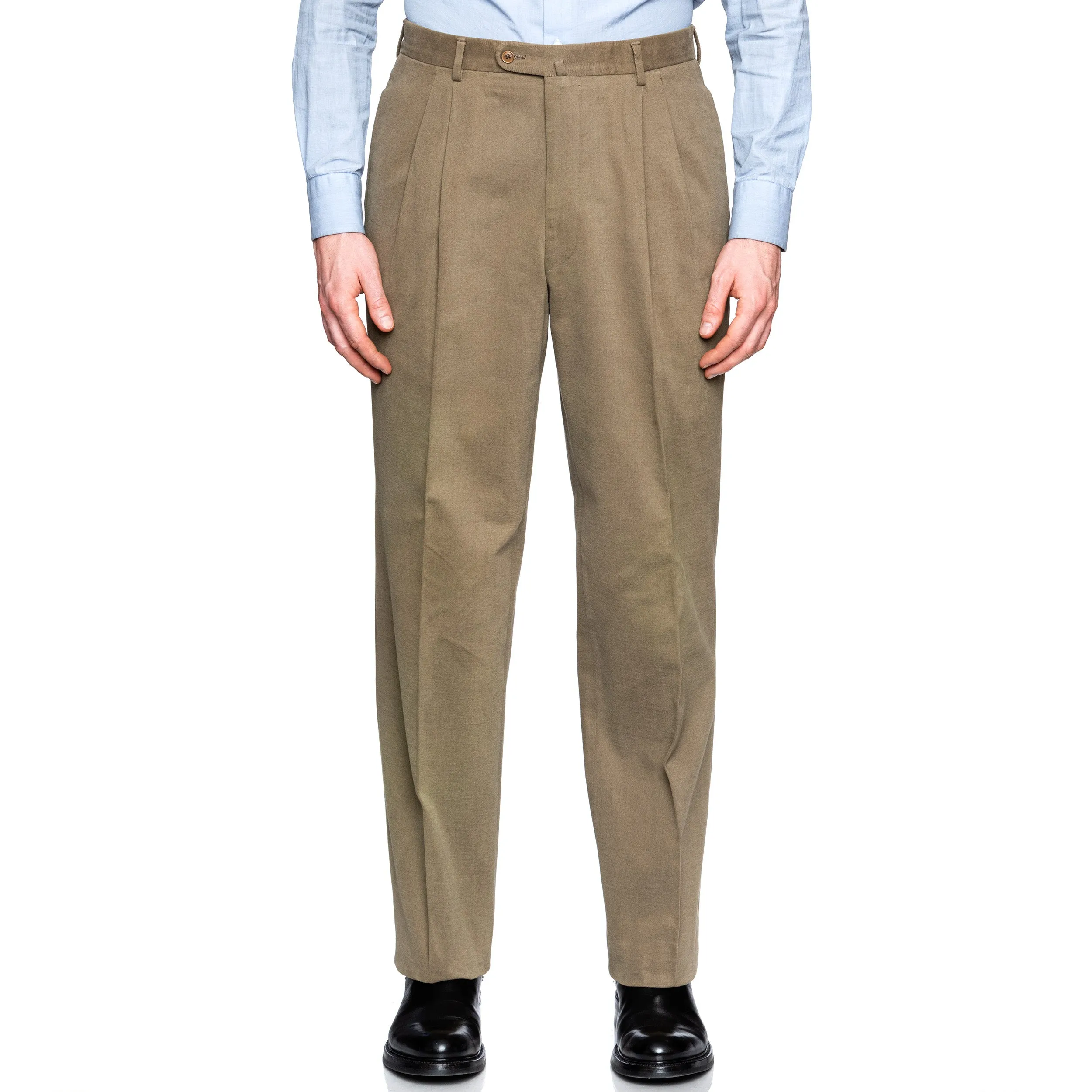 SARTORIA CASTANGIA Olive Twill Cotton Velvet Suit EU 50 NEW US 40