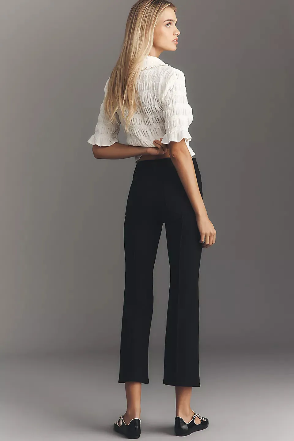 Saskia High Rise Ankle Boot Pant Flattering Style