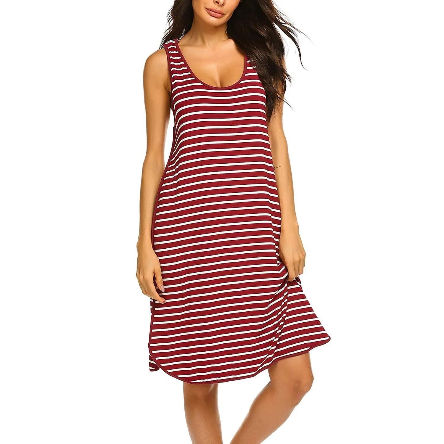 Sassy Striped Sleeveless Nursing Dress