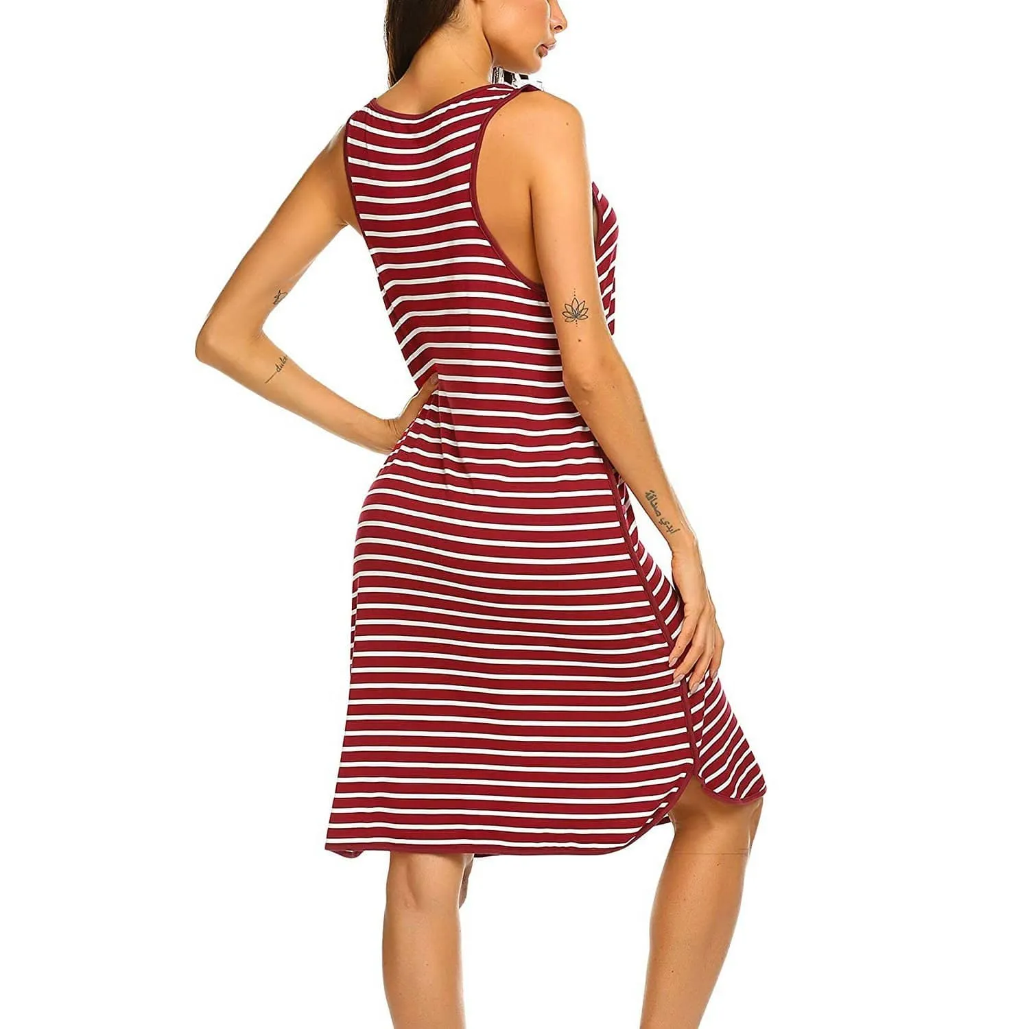 Sassy Striped Sleeveless Nursing Dress