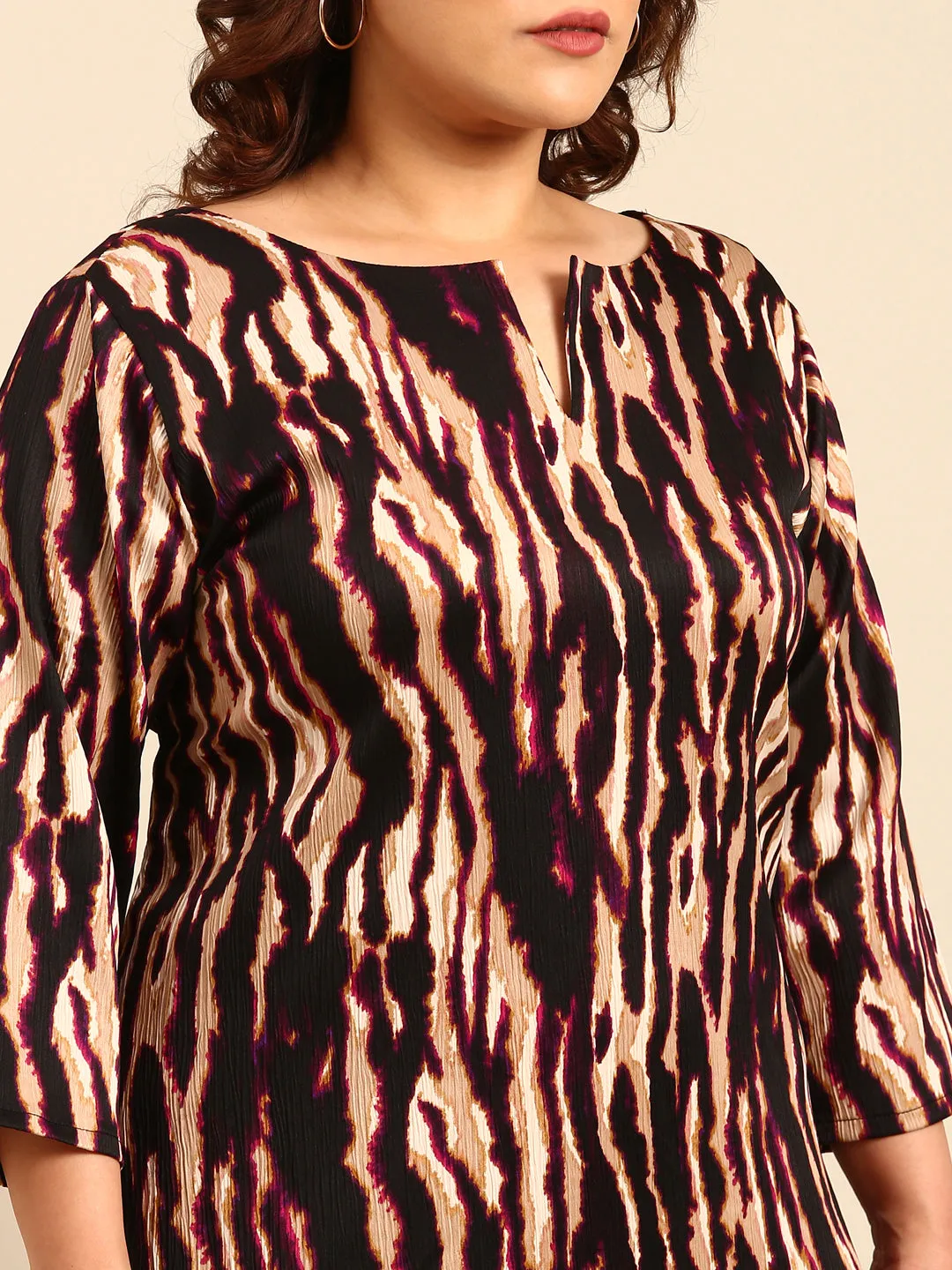 Satin Chiffon Printed Dress