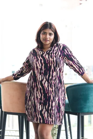 Satin Chiffon Printed Dress
