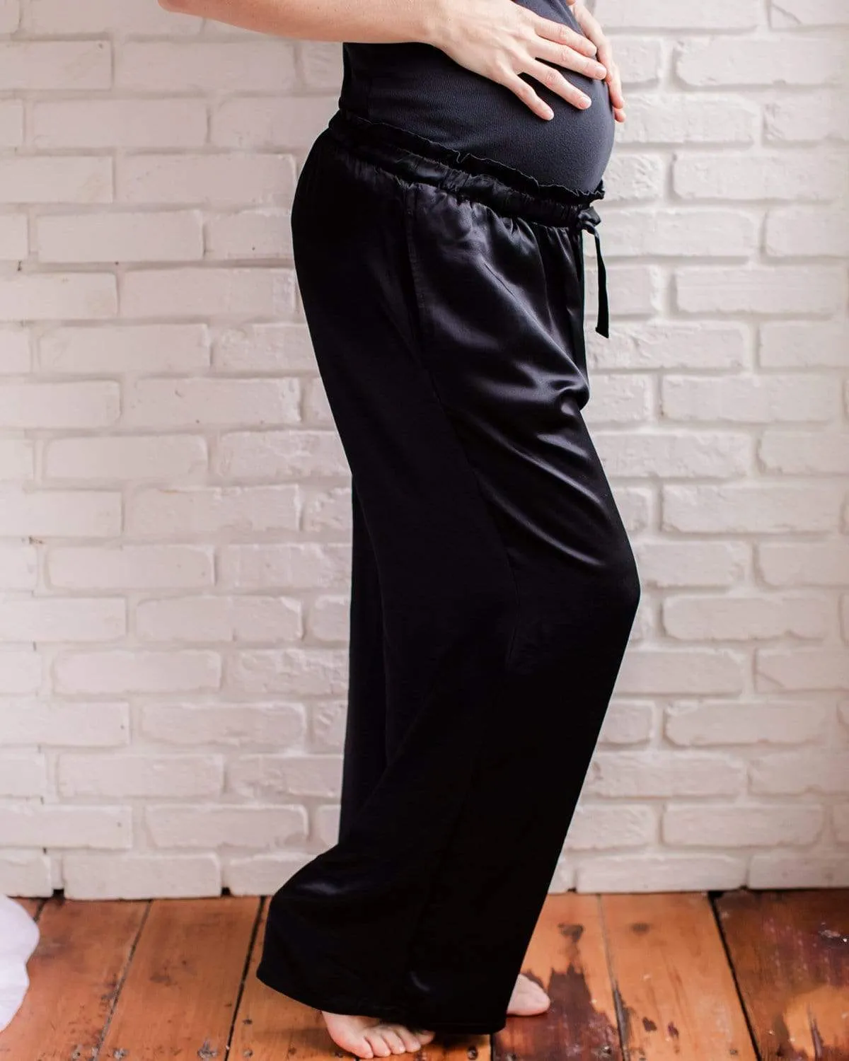 Satin Maternity Pajama Pants