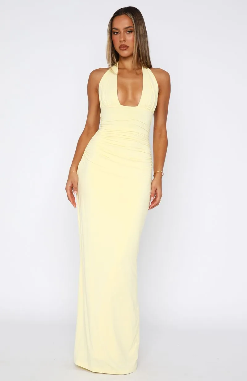 Say What You Feel Halter Maxi Dress Lemon AdvancedAirflowChannels