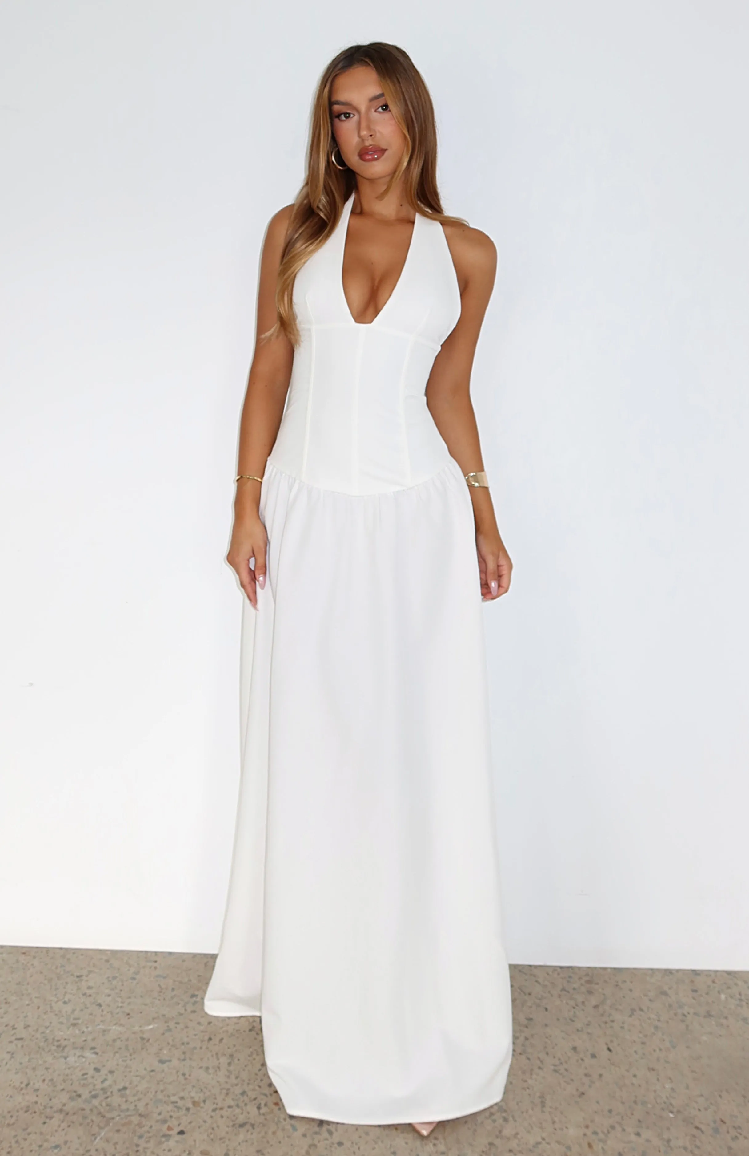 Say You Love Maxi Dress White V-neck Blouse