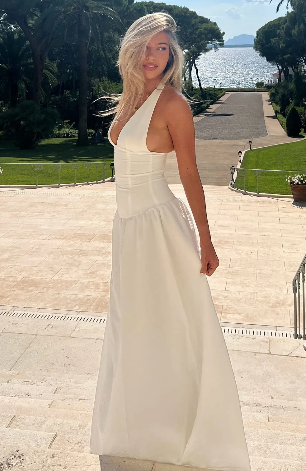 Say You Love Maxi Dress White SnagResistant Fabric