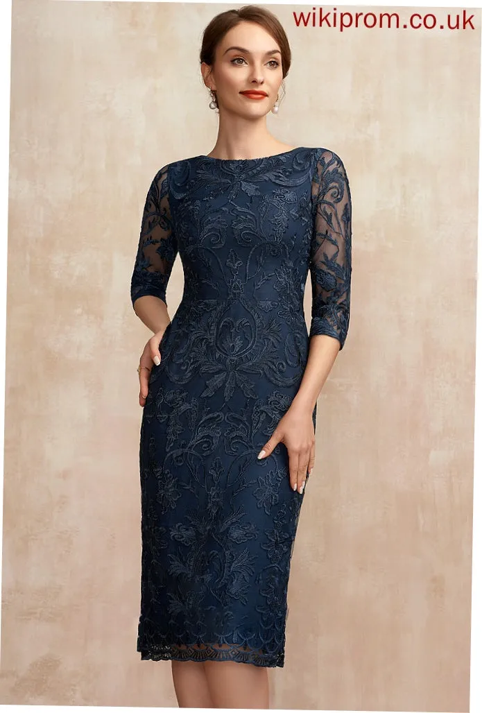 Scoop Sheath/Column Dress Natalee the Neck Knee-Length Mother of the Bride Dresses Bride of Mother Lace