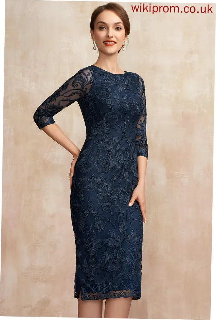 Scoop Sheath/Column Dress Natalee the Neck Knee-Length Mother of the Bride Dresses Bride of Mother Lace