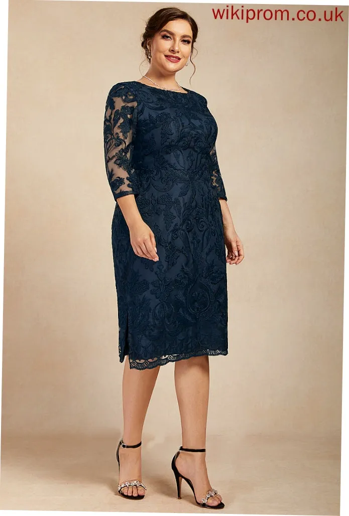 Scoop Sheath/Column Dress Natalee the Neck Knee-Length Mother of the Bride Dresses Bride of Mother Lace