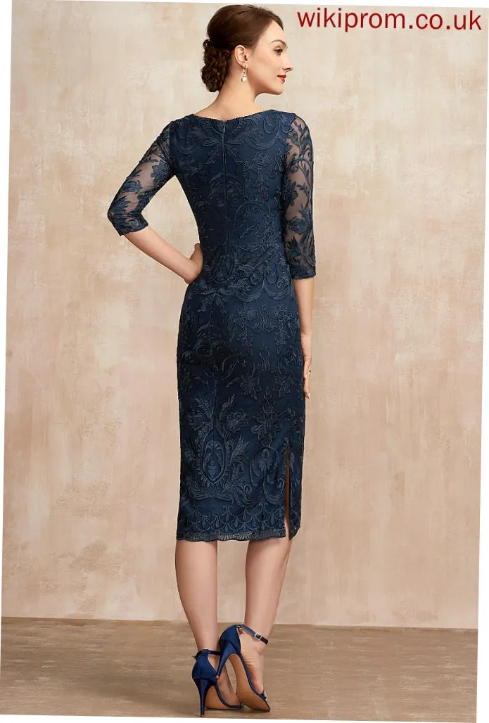 Scoop Sheath/Column Dress Natalee the Neck Knee-Length Mother of the Bride Dresses Bride of Mother Lace