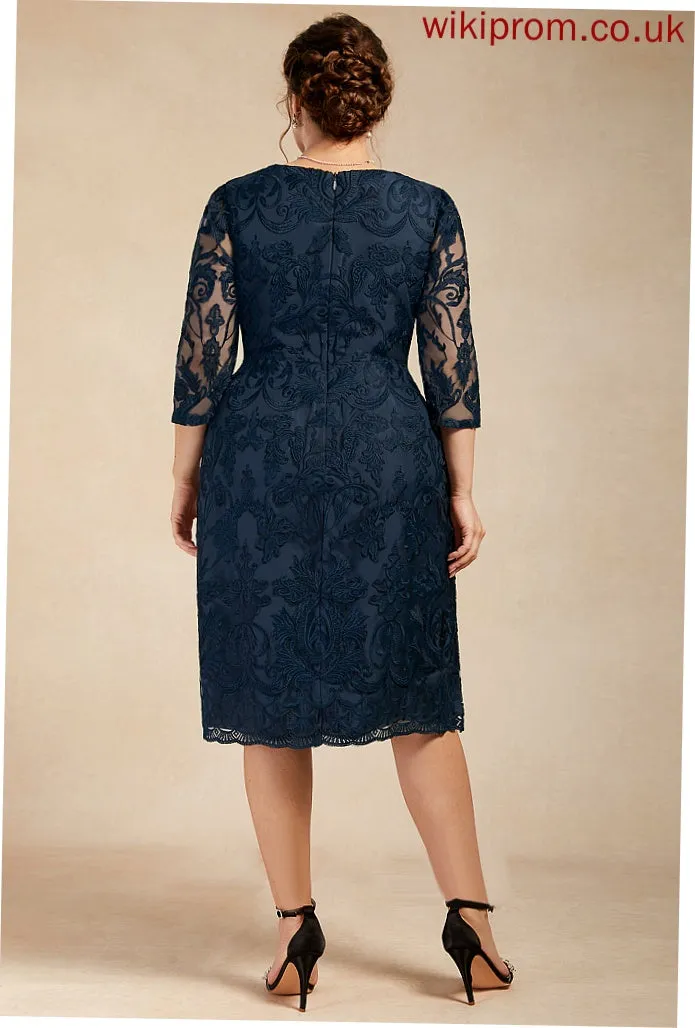 Scoop Sheath/Column Dress Natalee the Neck Knee-Length Mother of the Bride Dresses Bride of Mother Lace