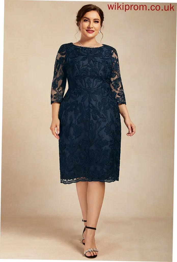 Scoop Sheath/Column Dress Natalee the Neck Knee-Length Mother of the Bride Dresses Bride of Mother Lace