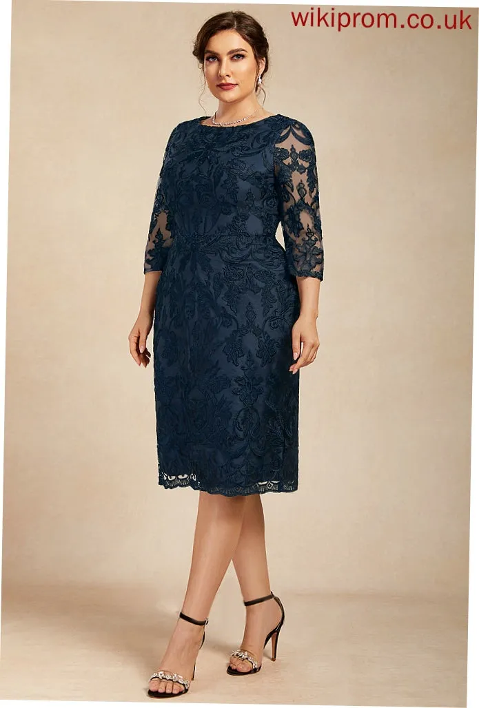 Scoop Sheath/Column Dress Natalee the Neck Knee-Length Mother of the Bride Dresses Bride of Mother Lace