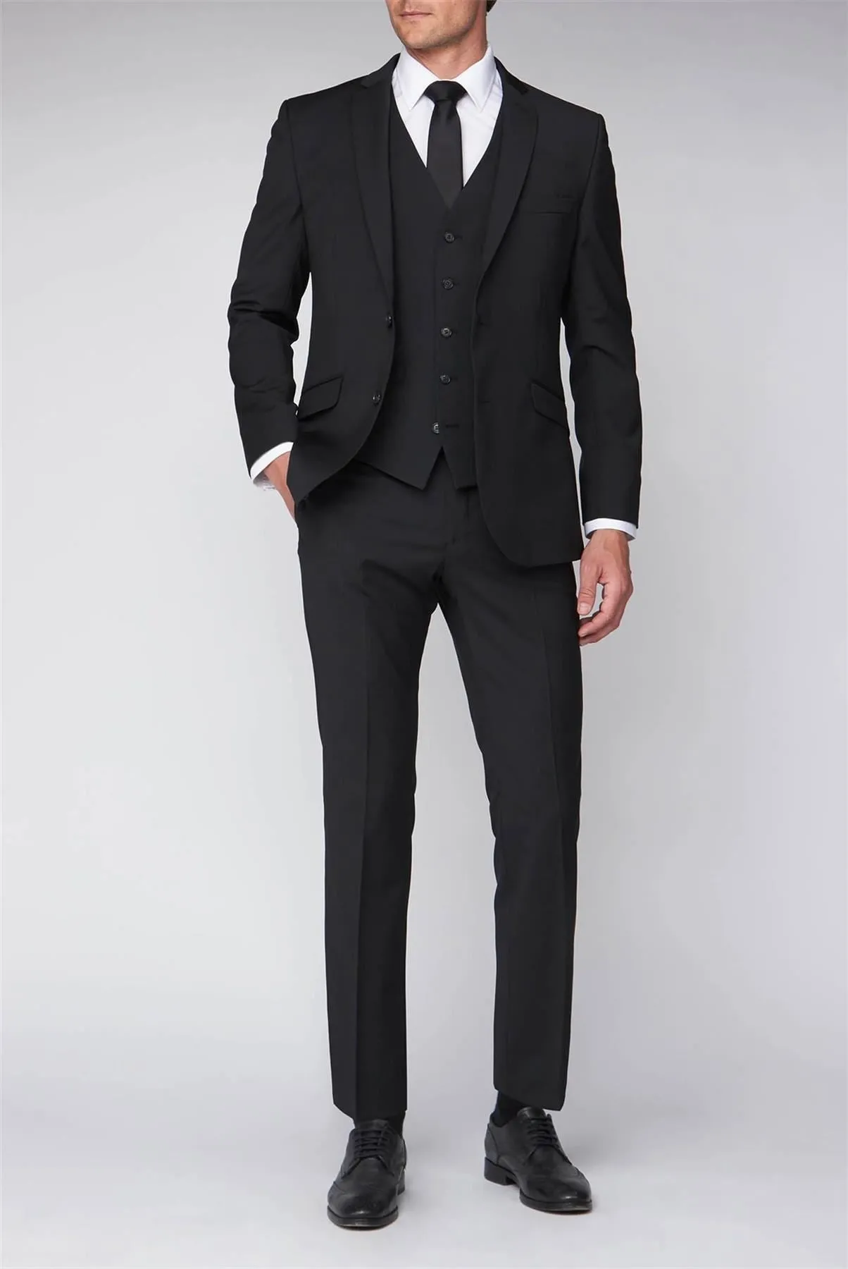 Scott Men's Contemp Formal Plain Trouser in Black, 30 to 56 Short to Long