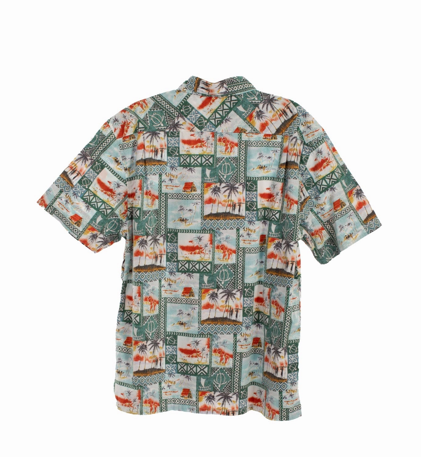 Wrinkle Resistant Material Scully Mens Island Surfers Pine 100% Cotton S/S Shirt