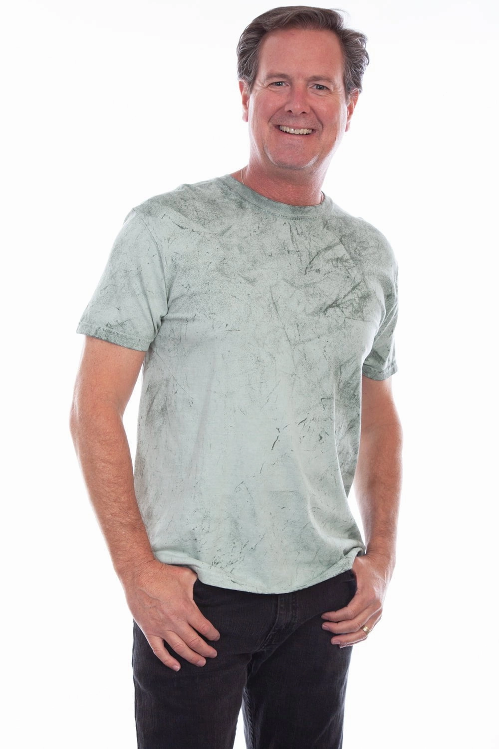 Scully Mens Ocean Mist Green 100% Cotton S/S T-Shirt Beach Outfit
