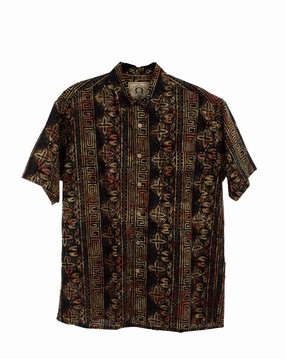 Regular Fit Scully Mens Special Batik Black 100% Cotton S/S Shirt