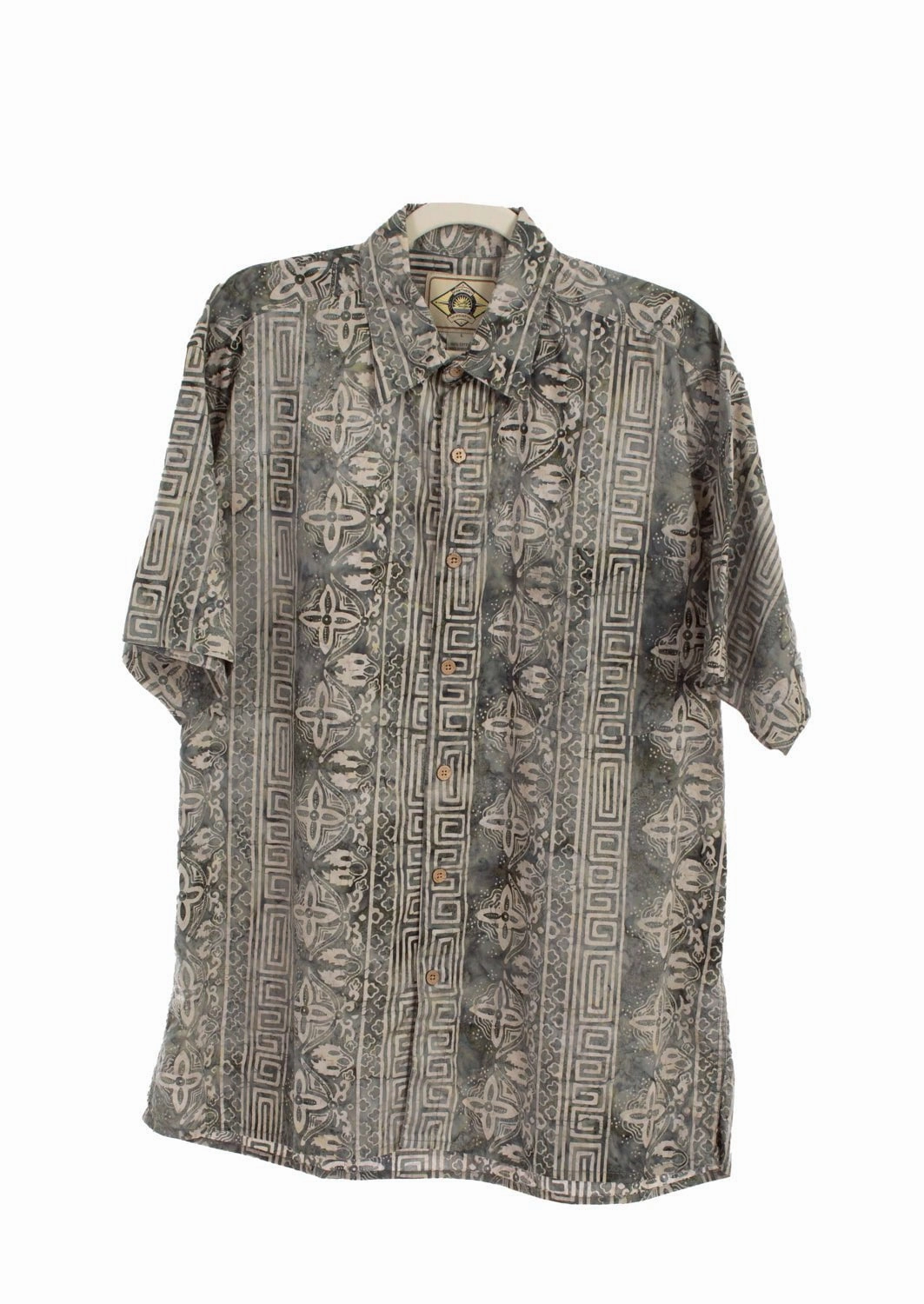 Scully Mens Special Batik Denim 100% Cotton S/S Shirt Flatlock stitching