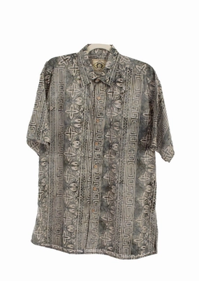 Sleek Silhouette Weekend Vibes Scully Mens Special Batik Denim 100% Cotton S/S Shirt