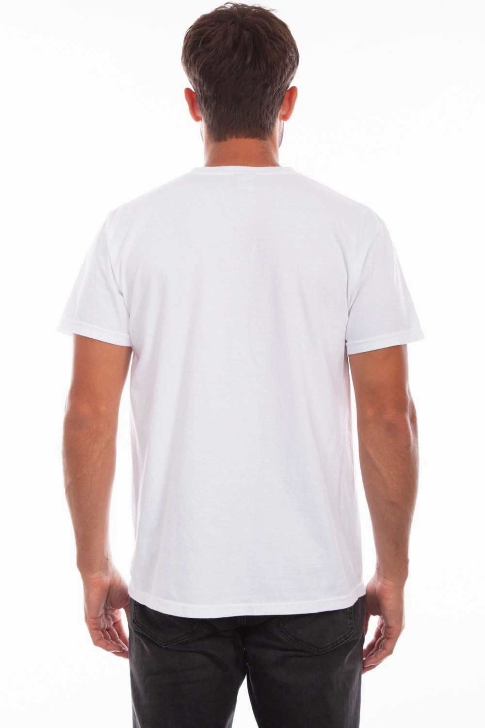 Scully Mens White 100% Cotton Crew S/S T-Shirt Abrasion Resistant Edges