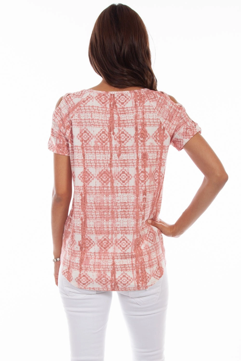 Scully Womens Rose Polyester Lattice S/S Blouse Workwear Ready