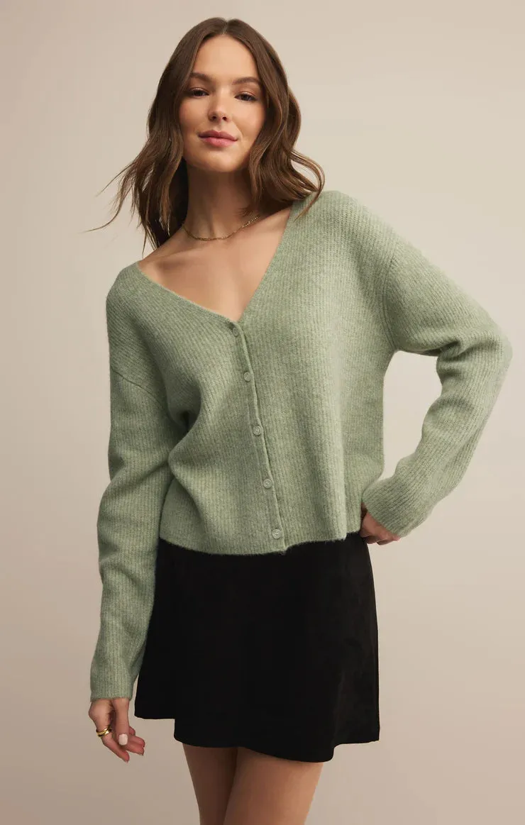 Thermal Insulation Garment Dye Process Emile V-Neck Cardigan