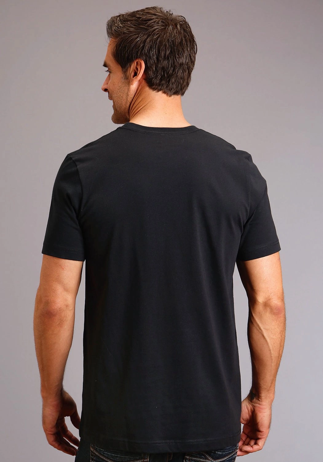 Multi Pocket Utility Stetson Mens Black 100% Cotton Founded Logo S/S T-Shirt