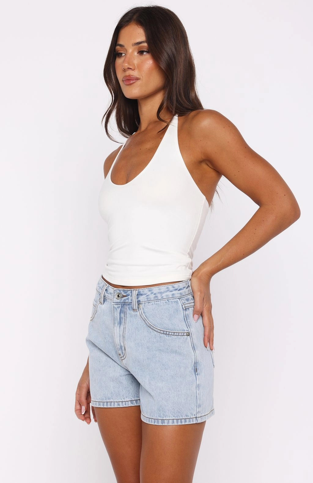 Weekend Style Maddy Denim Shorts Mid Blue