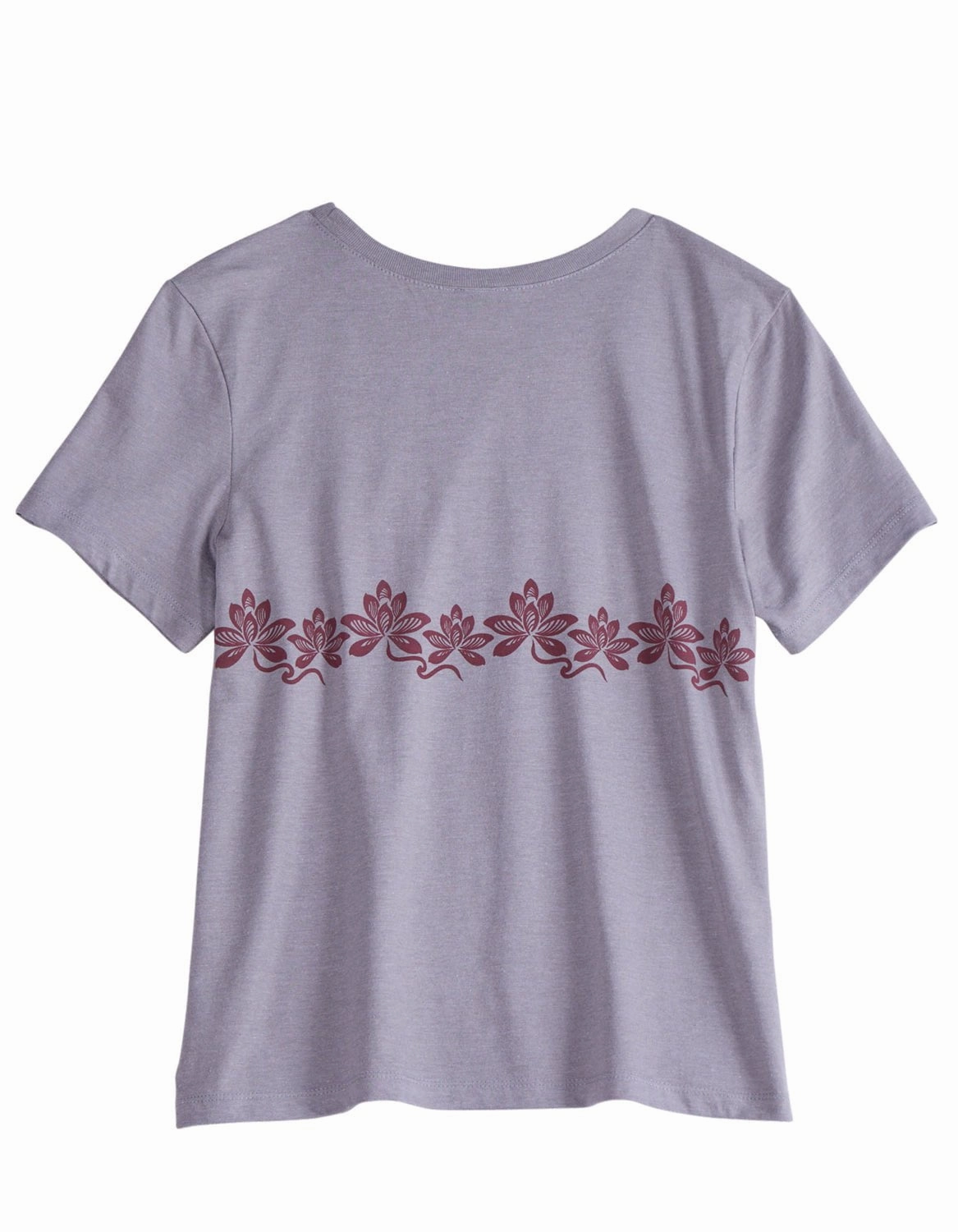 Tin Haul Womens Floral Border Grey Cotton Blend S/S T-Shirt Smooth Seam Finish Flexible Movement