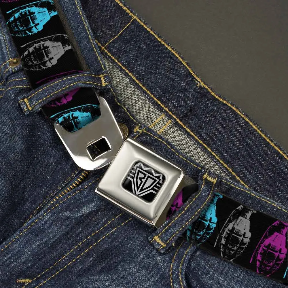 Seatbelt Belt - Grenades Black/Gray/Purple/Baby Blue
