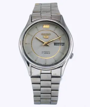 Seiko 5 Automatic-7009A Silver Dial 17 Jewels Day Date Men's Mechanical Watch