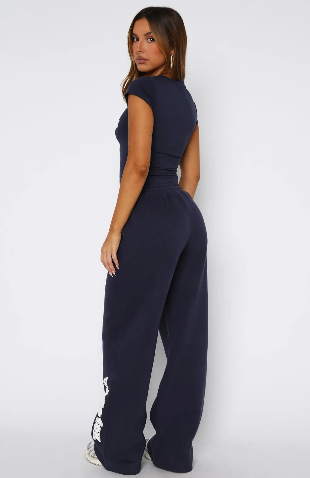 Ready To Go Wide Leg Sweatpants Navy Multi Look Turtle Neck Variant