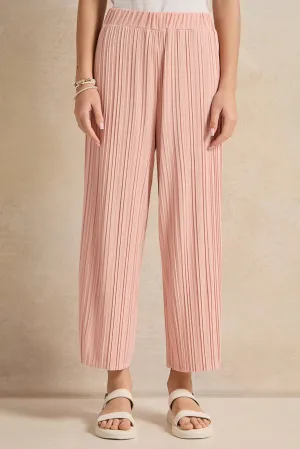 Senior Girls Pink Pleated Pants