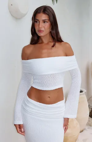 Aesthetic Fit In Too Deep Long Sleeve Knit Top White