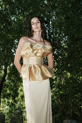 EcoFriendly Material Tear Resistant Weave Shell Gold Bustier