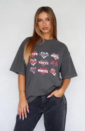 She's Too Nice Oversized Tee Charcoal AdaptiveFitFabric